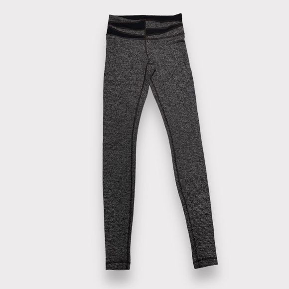 Lululemon Wunder Under Pant 2 Luon Herringbone Black Brown Grey Calm XS Leggings - Picture 6 of 9